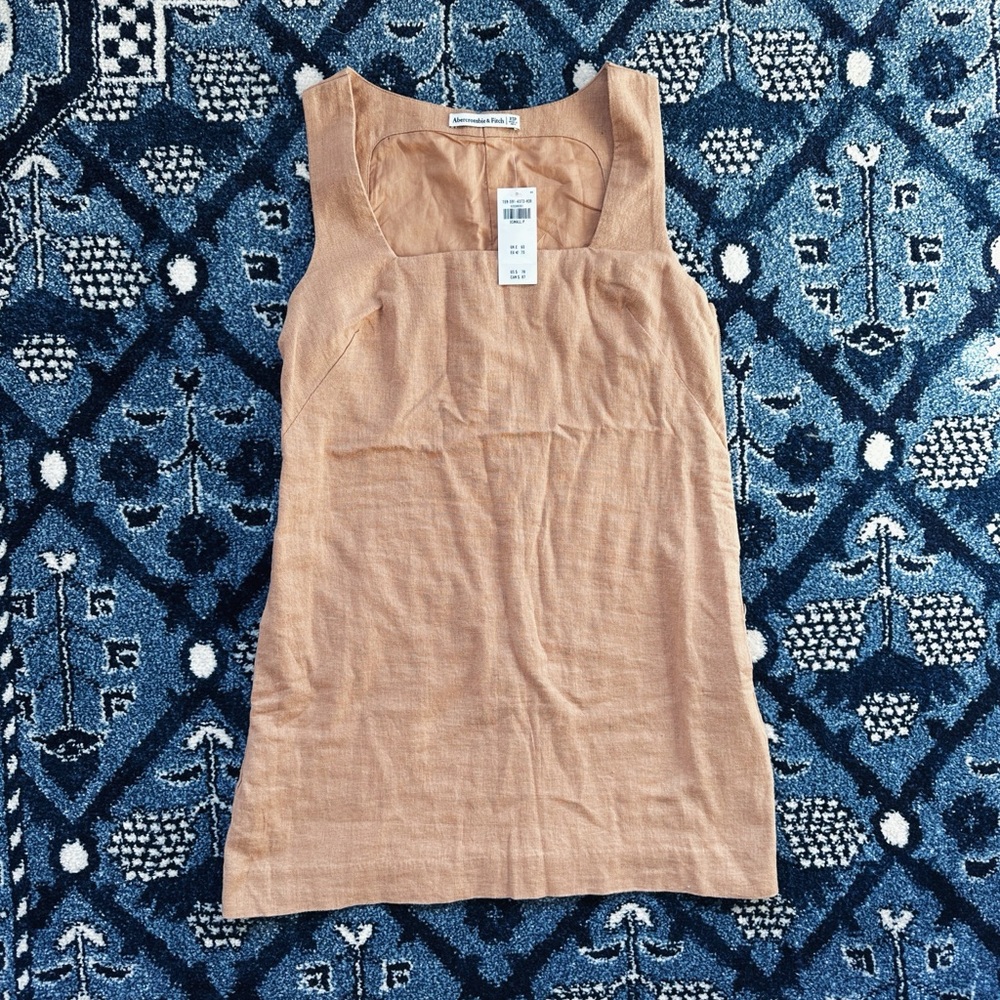 Abercrombie & Fitch Tan Linen Mini Dress